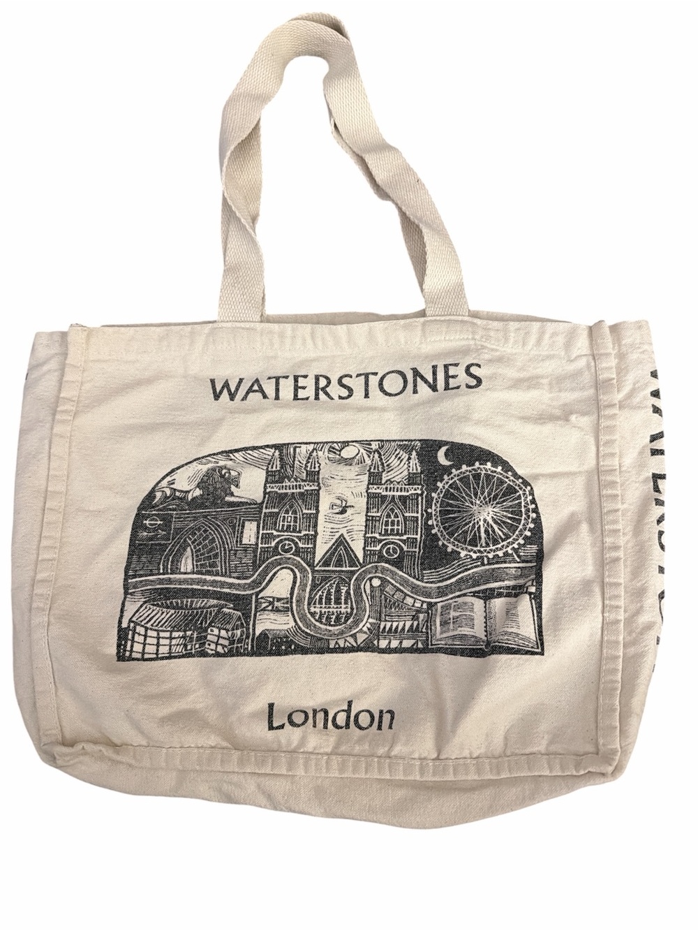 Waterstones London Cream Canvas Tote Bag